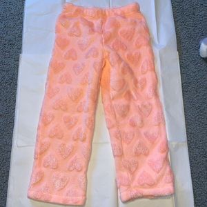 Pink heart fuzzy pants